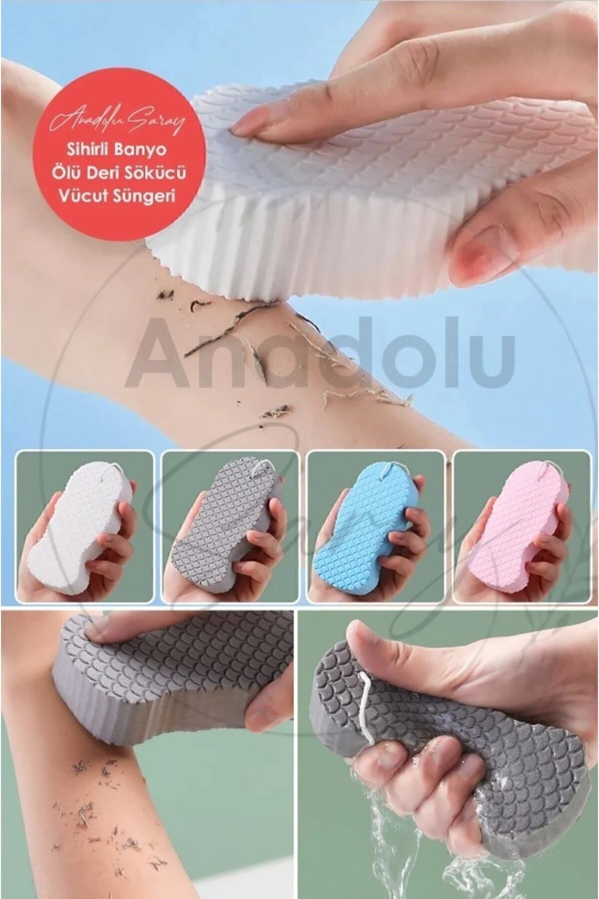 Banyo Vücut Duş Süngeri Sihirli Vücut Ölü Deri Sökücü Vücut Masaj Peeling Fırçası Süngeri