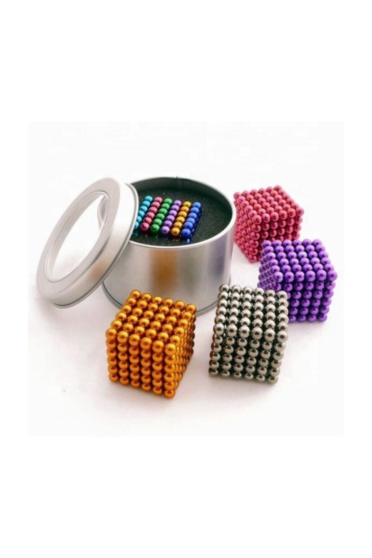 6 Renkli 5mm 216 Adet Neocube Neodyum Mıknatıs Küp Sihirli Manyetik Toplar Mıknatıslı Misket Tek Ebat