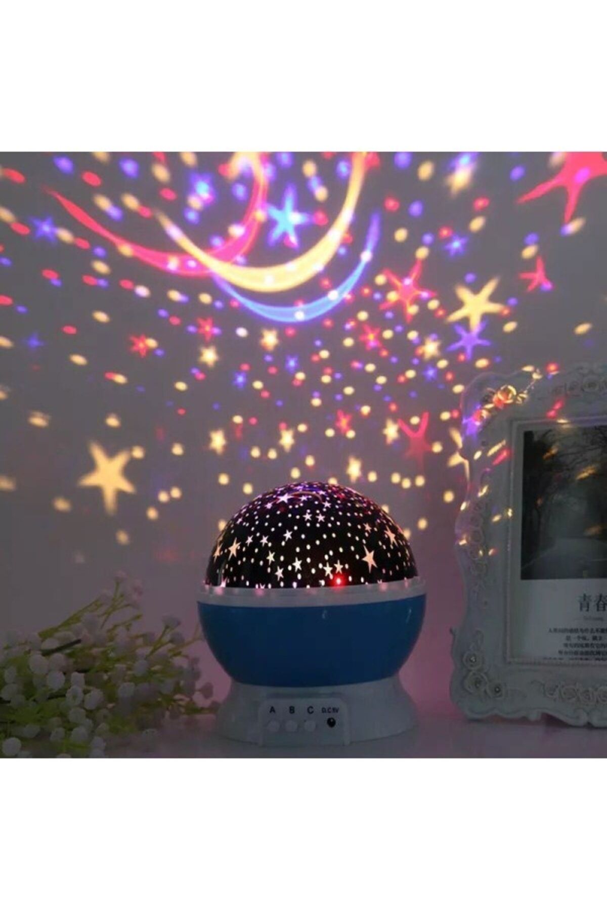 Star Master Renkli Yıldızlı Dönen Gökyüzü Projeksiyon Gece Lambası