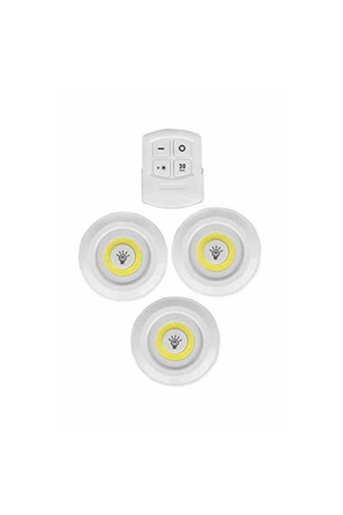 Uzaktan Kumandalı 3 Lü Spot Lamba Kablosuz Pilli Işıldak New Desinger 744636 White - Tek Ebat