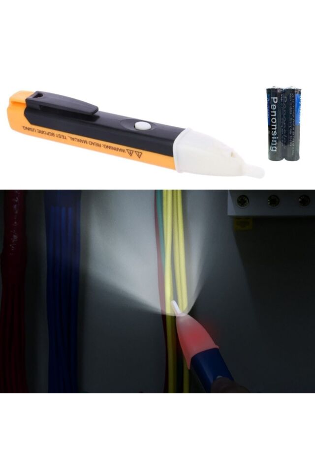 Elektrik Kaçak Dijital Kontrol Kalemi -Dedektörlü Temassız Işıklı Kablo Voltaj Test Tek Ebat