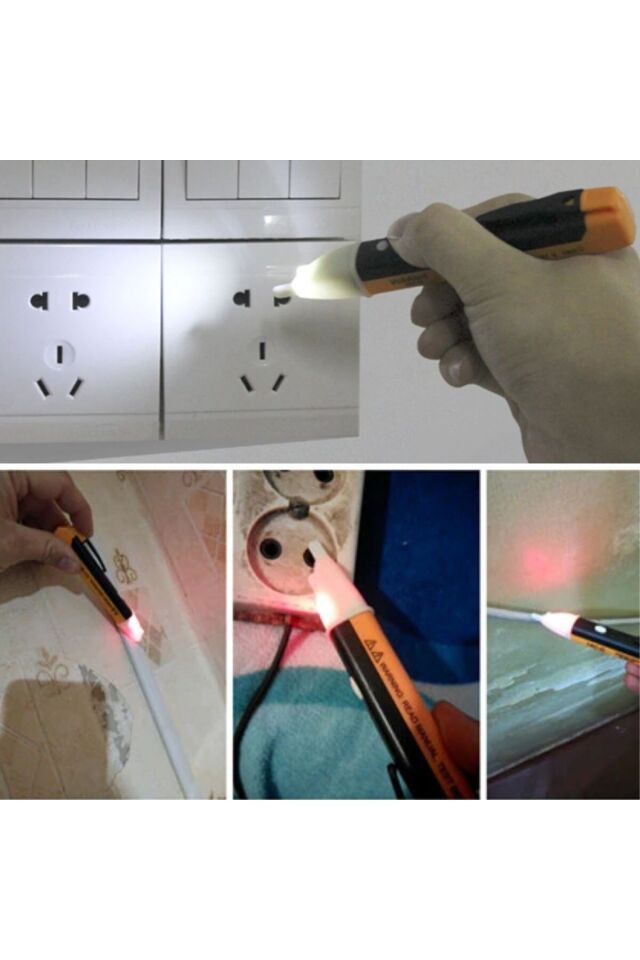 Elektrik Kaçak Dijital Kontrol Kalemi -Dedektörlü Temassız Işıklı Kablo Voltaj Test Tek Ebat