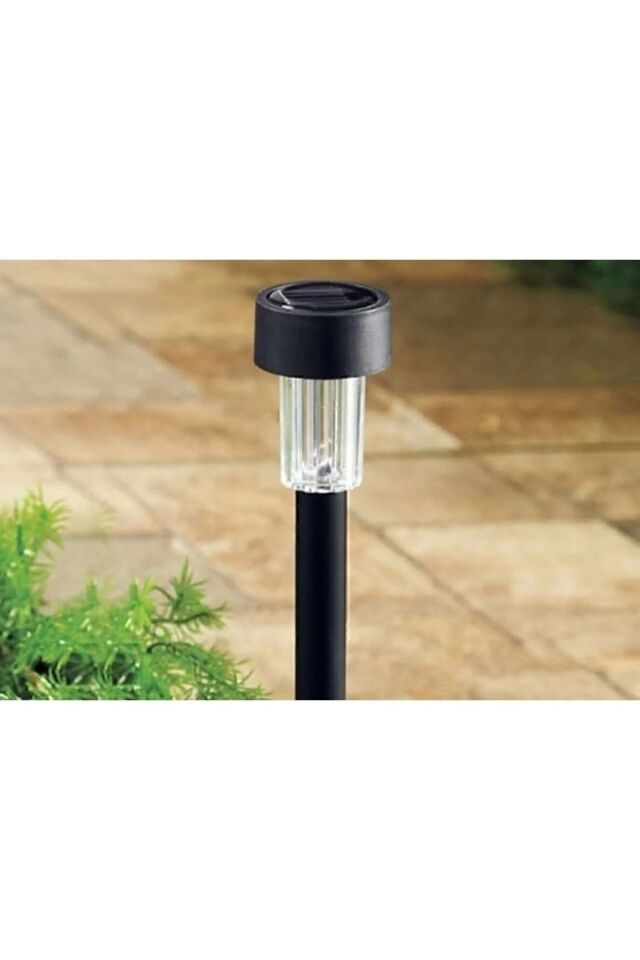 10lu 28 Cm Siyah Solar Saplama Güneş Enerjili Bahçe Işıklandırması Solar Aydınlatma Tek Ebat