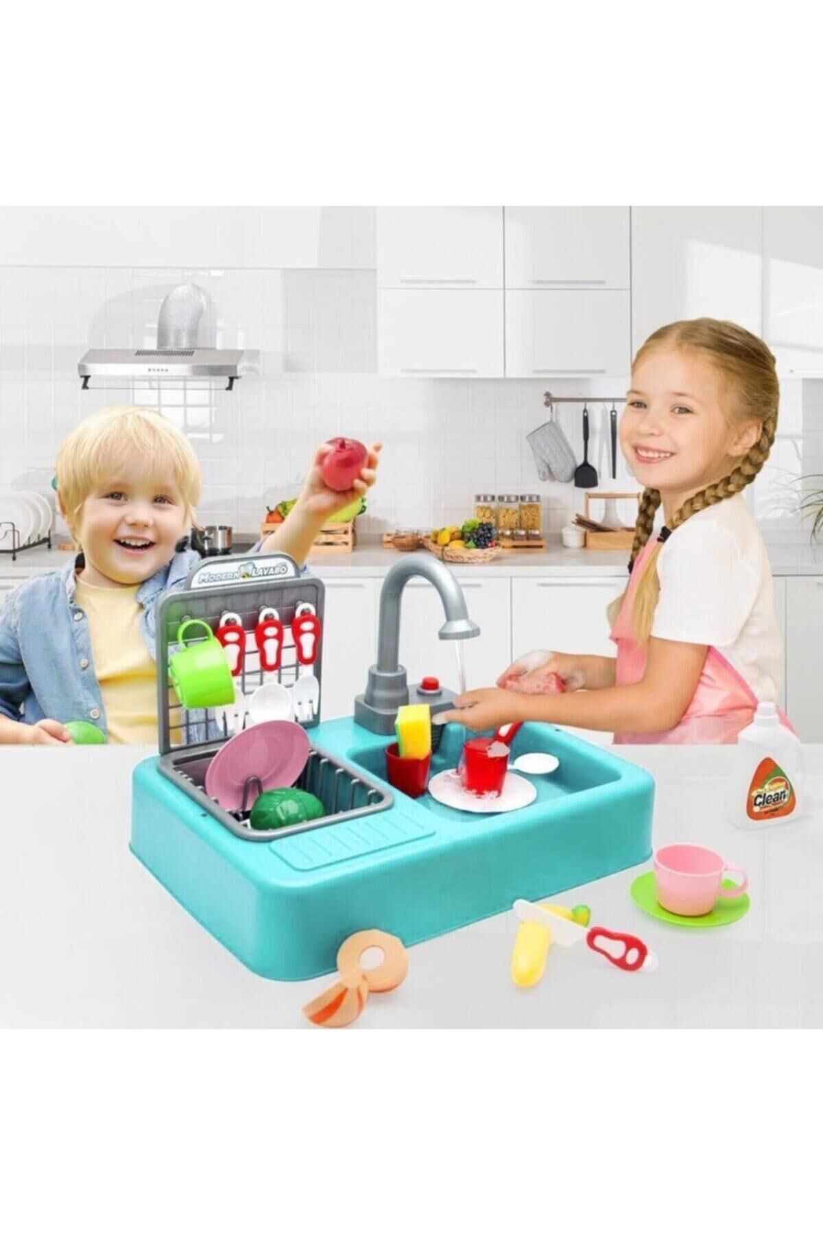 7010 Modern Lavabo Pilli Çeşmeli Mutfak 25 Prç Pembe Tek Ebat
