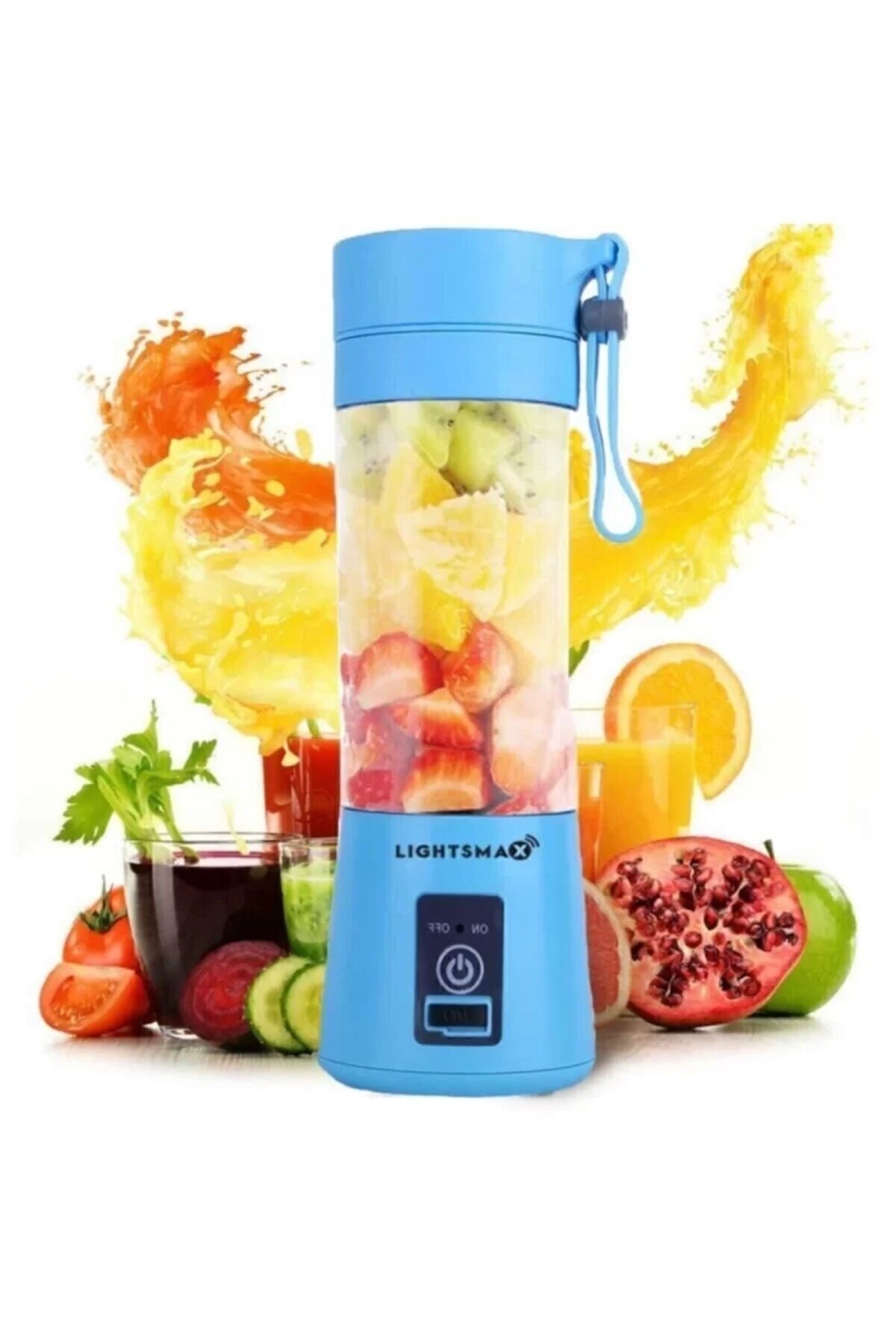 Portatif Taşınabilir380 Ml Usb Şarjlı Mavi El Blender mavi - Tek Ebat