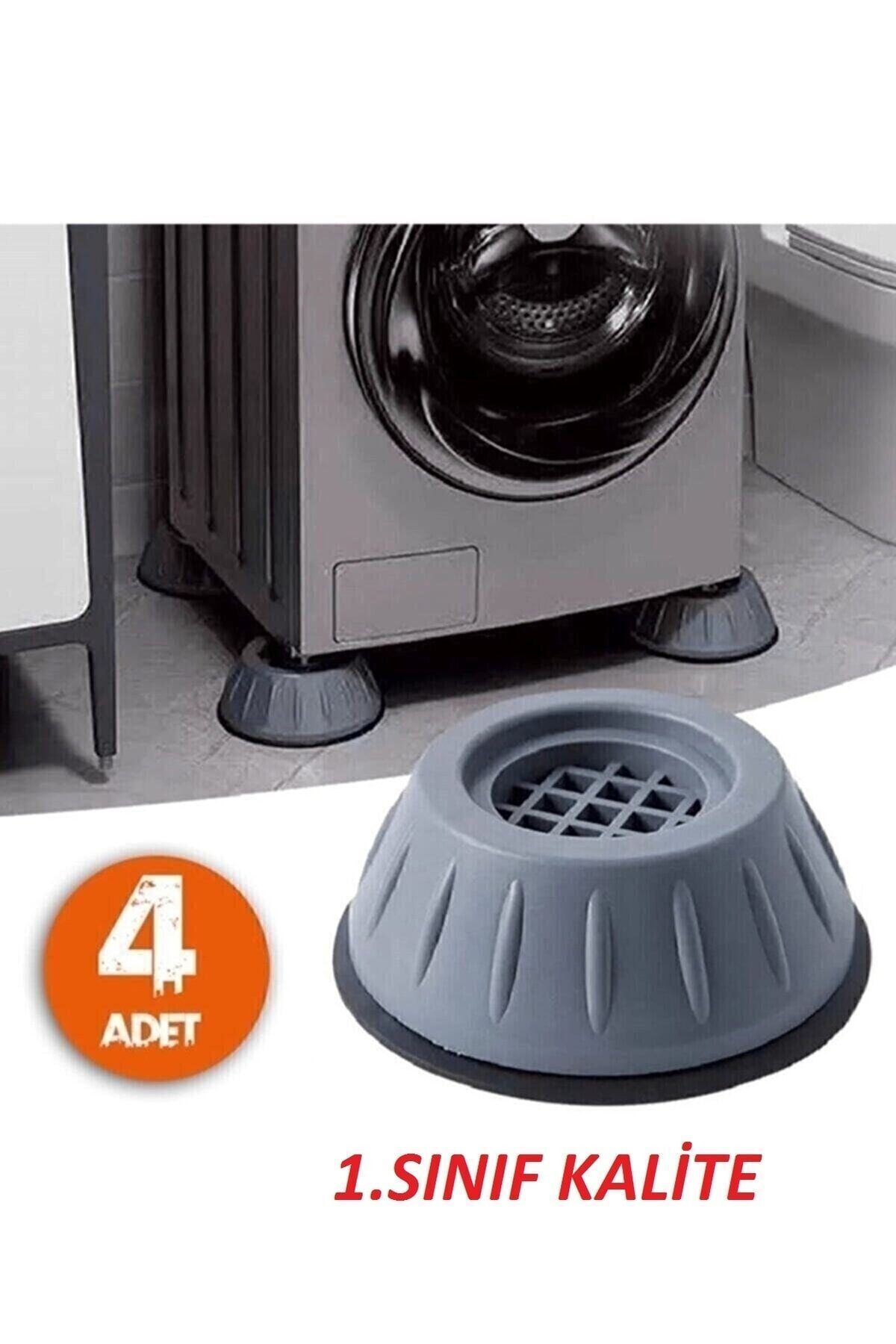 Beyaz Eşya Altlığı Ayağı 4adet Çamaşır Makinası Buzdolabı Yükseltici Titreşim Önleyici Makina Alt Gri - Tek Ebat