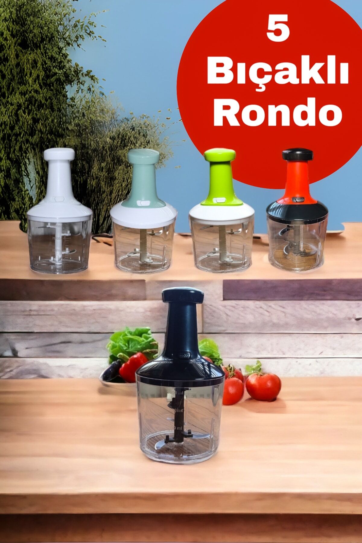 3 Bıçaklı Basmalı El Rondosu, Manuel Paslanmaz Çelik Rondo Solingen Model
