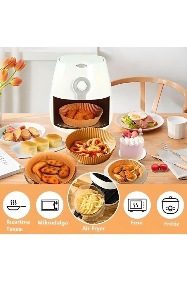 Fritöz Pişirme Kağıdı - Air Fryer Liners Hava Fritözü Xiaomi Philips Yağsız Tefal Kumtel Mı