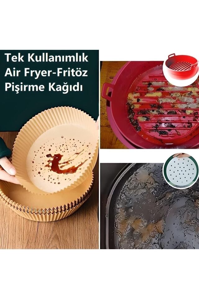 Fritöz Pişirme Kağıdı - Air Fryer Liners Hava Fritözü Xiaomi Philips Yağsız Tefal Kumtel Mı