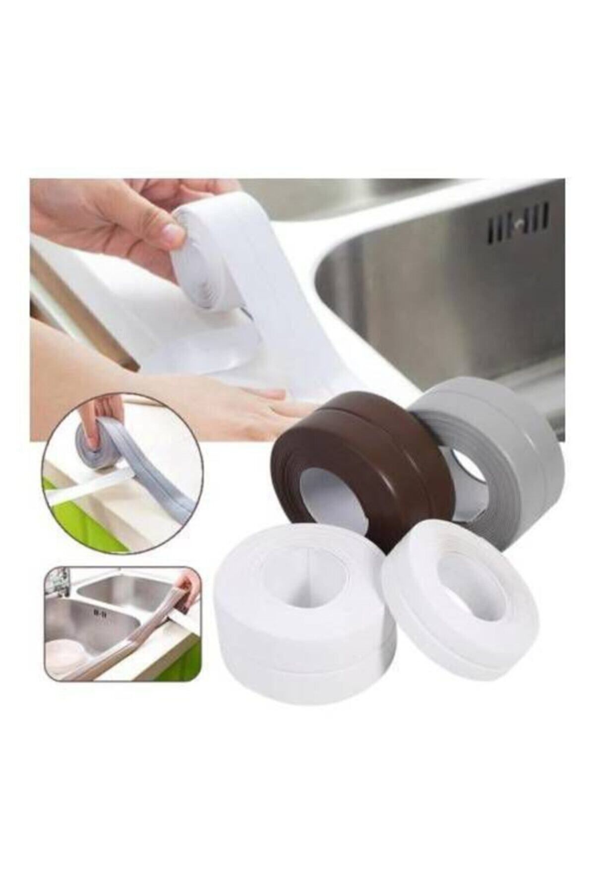 Su Sızdırmaz Bant Mutfak Banyo Duvar Küvet Lavabo Kenar Bandı Ev Iş Ofis Sızdırmazlık Bantı BEYAZ - Tek Ebat