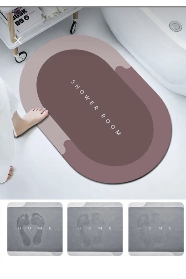 Sihirli Su Emici Banyo Paspası Kaymaz Tabanlı Abdest Paspası 3,5 Mm 40x60