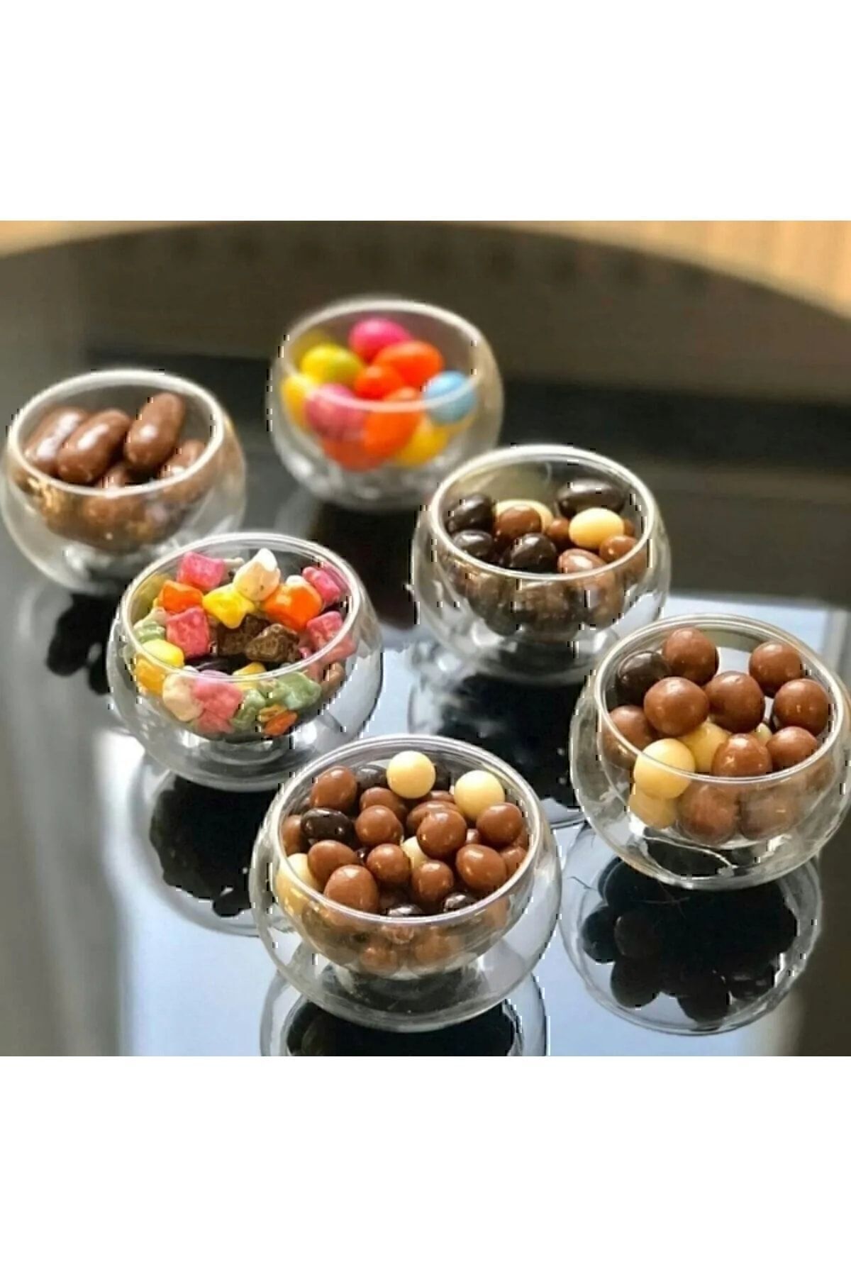 6 Lı Çift Cidarlı Mini Sosluk Lokumluk Kahve Yanı Tabağı Hirospot