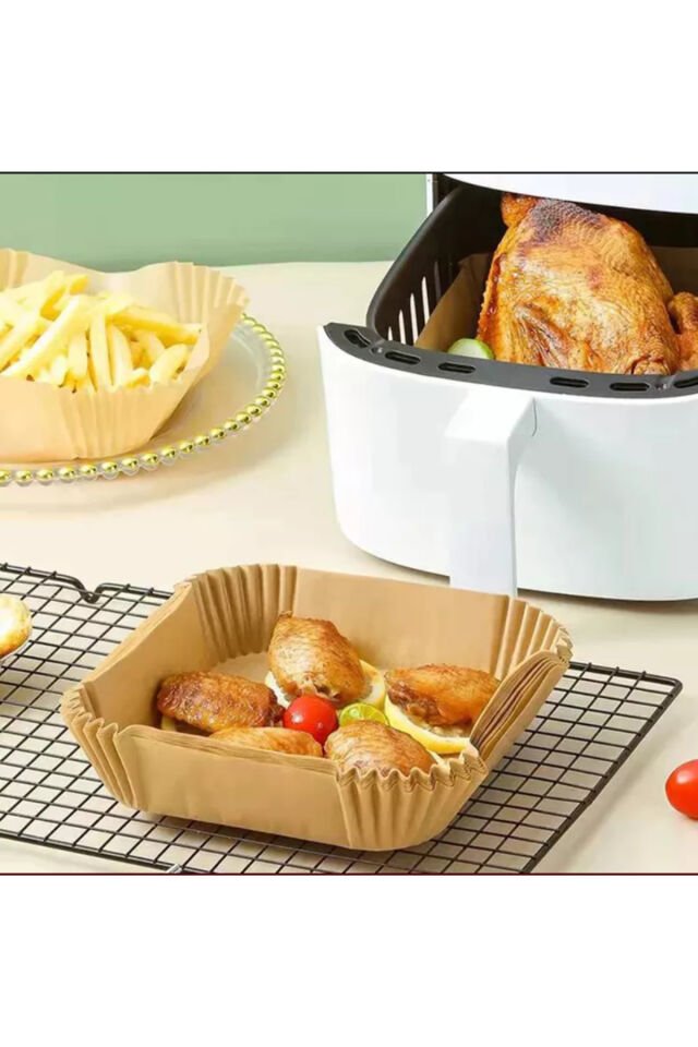 Xl Xxl Modeller Için Airfryer Pişirme Kağıdı Fritöz Yağlı Kağıt 50 Adet Büyük Airfryerler Için Uygun