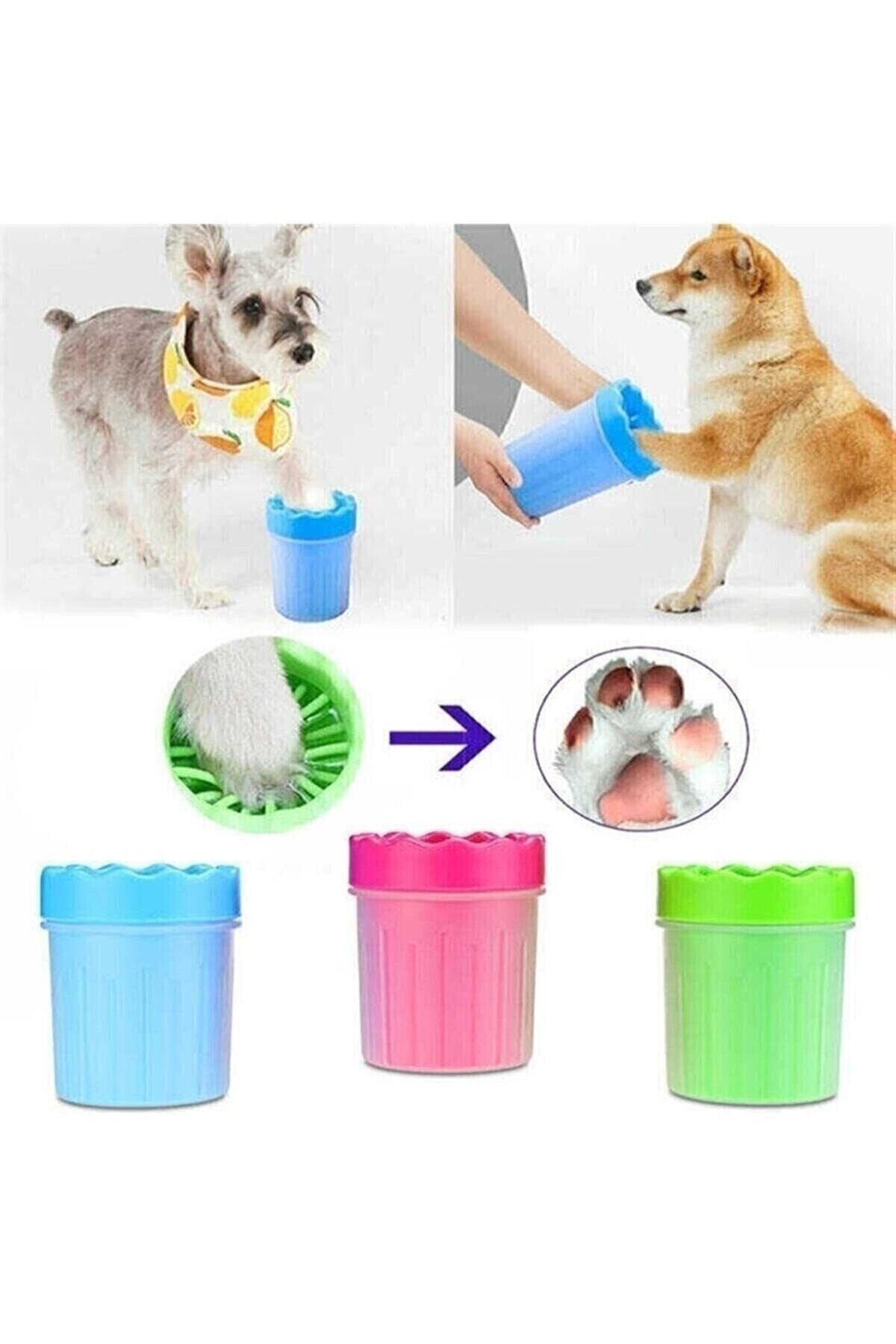 Küçük Irk Köpek & Kedi Pati Ayak Yıkama Kovası 9*11 cm Silikon Jel Fırçalı Pati Temizleme Bardak