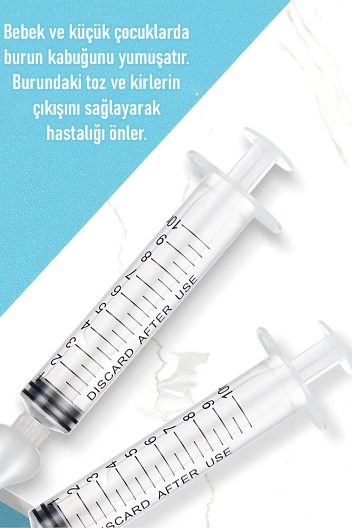 Burun Şırıngası 2'li Burun Temizleme Kiti Silikon Uçlu Burun Nazal Yıkama Aspiratörü Şurup