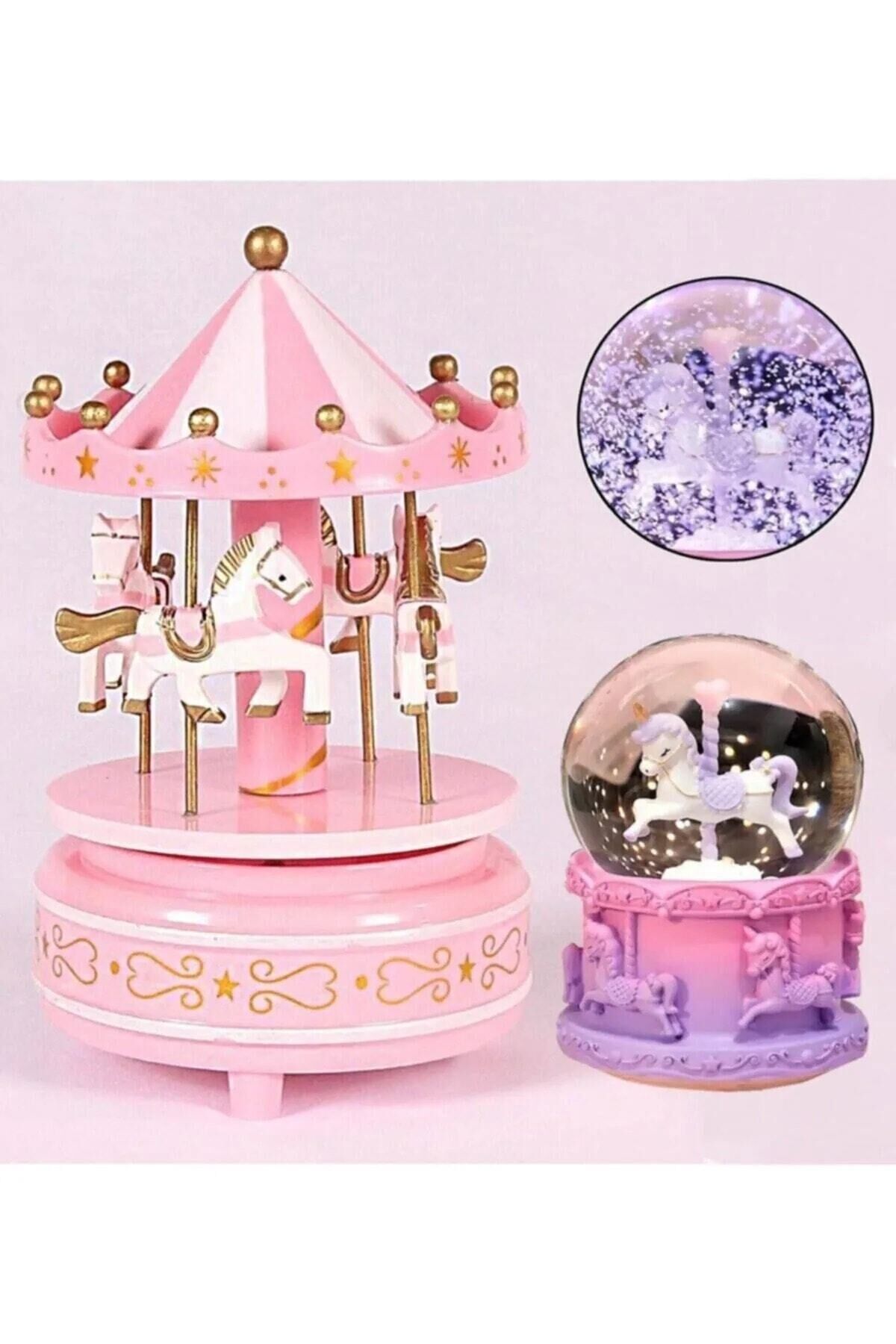 Atlı Karınca Unicorn Işıklı Kar Küresi Ve Müzik Kutusu 2 Li Set Tek Ebat