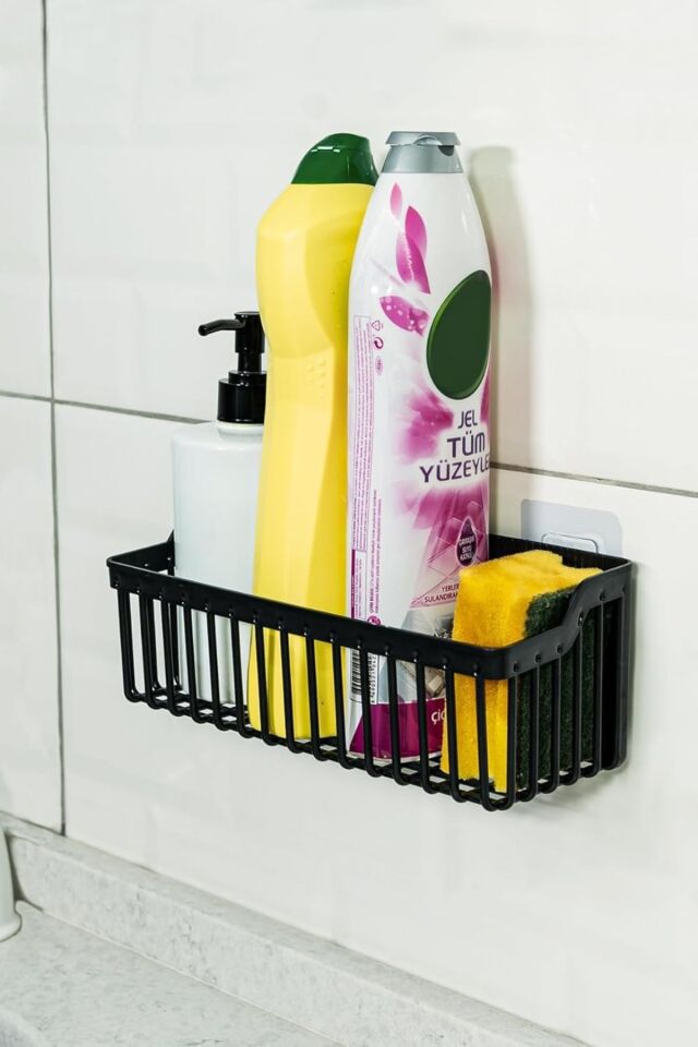 Banyo Yapışkanlı Duvar Rafı, 2'li Duvar Düzenleyici, Baharatlık Rafı, Dolap Içi Organizeri Plastik