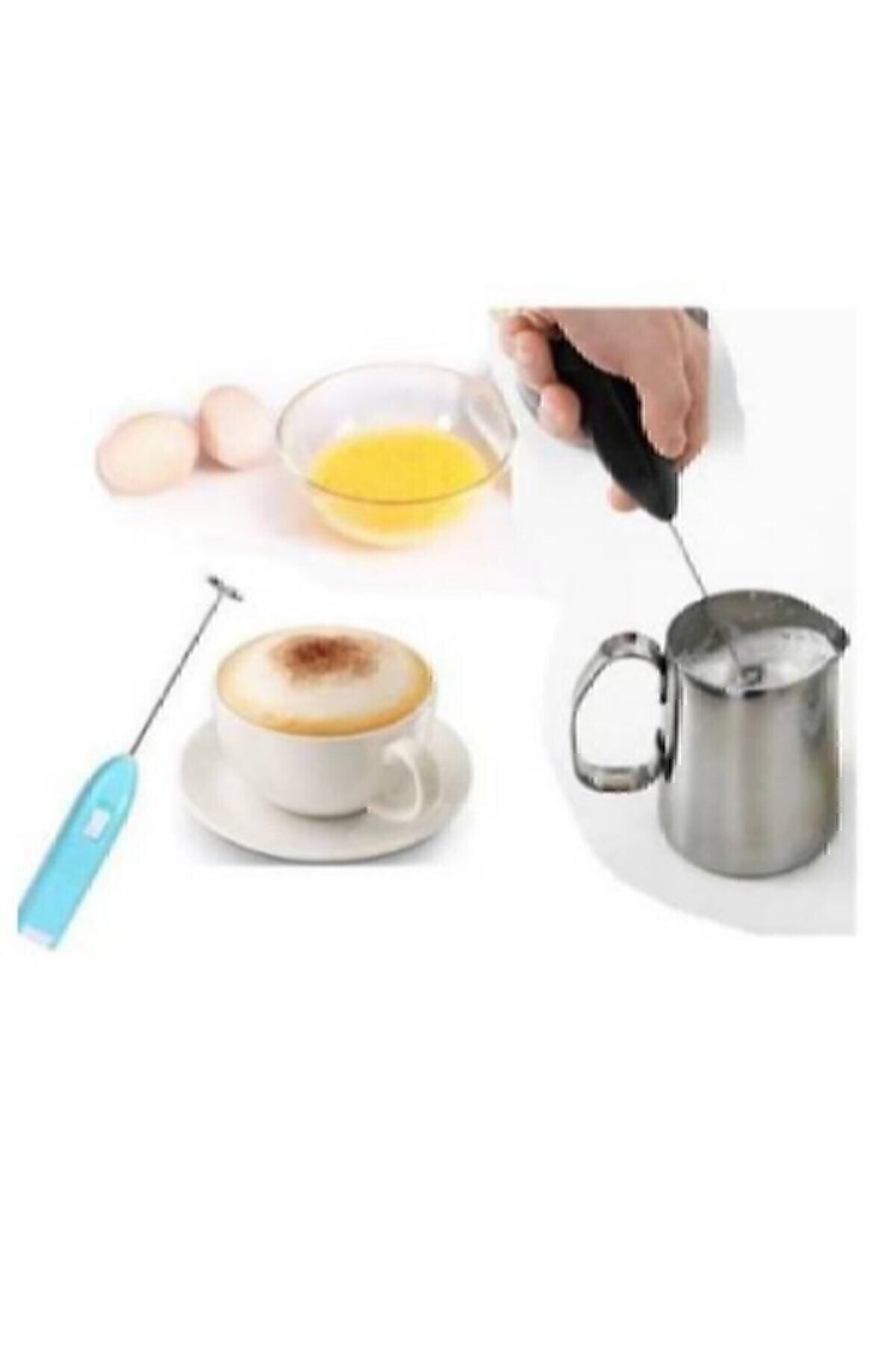 Mini Mikser Kahve Süt Köpürtücü Karıştırıcı Cappucino Mixer Pilli Çırpıcı Tek Ebat