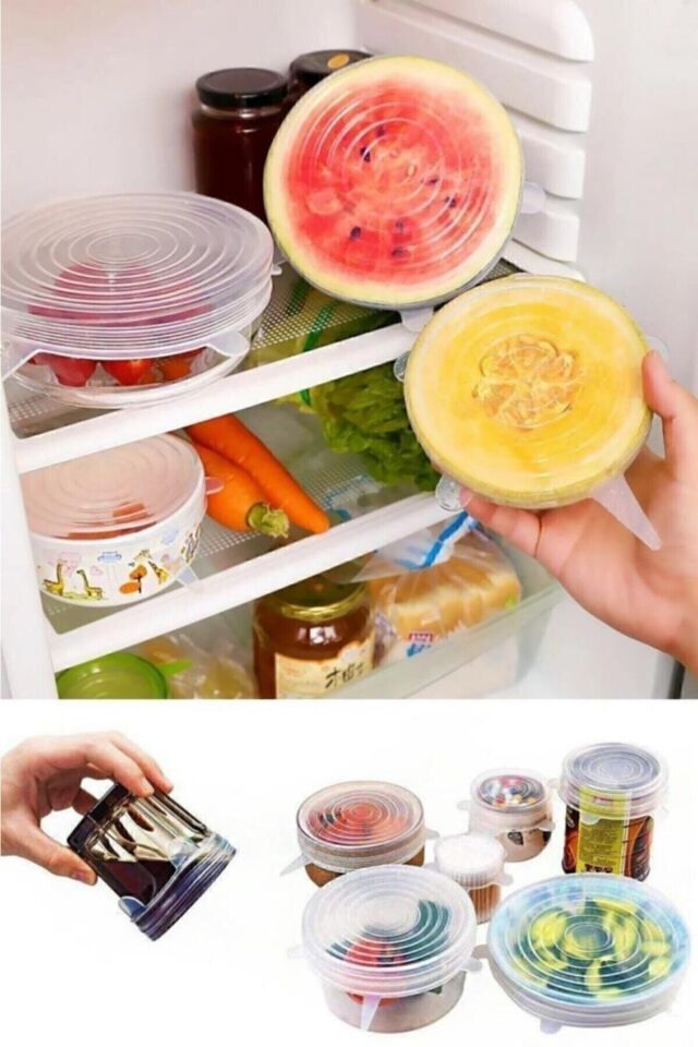 Silikon Streç Kapak 6'lı Tencere Bonesi No Color - Tek Ebat