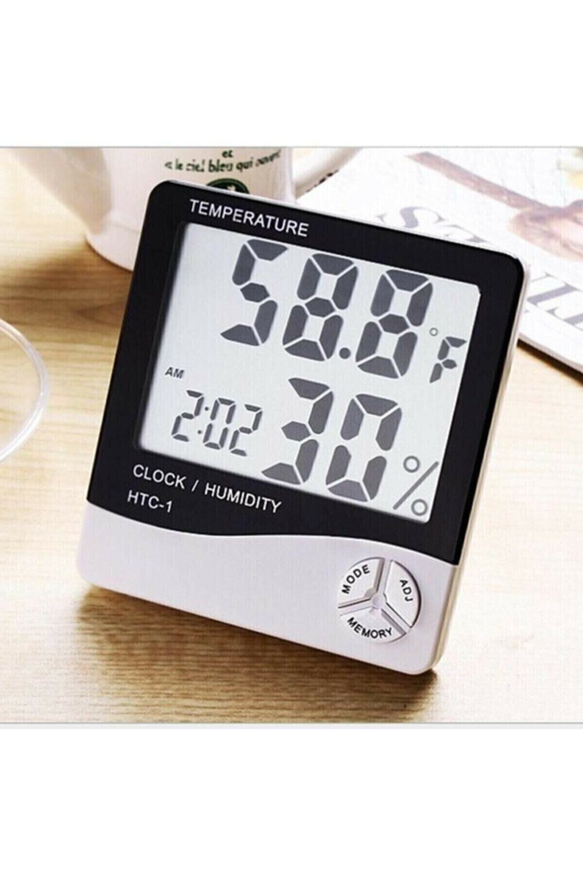 Derece Termometre Isı Nem Saat Alarm Mini Dijital Termometre Nem Ölçer Oda Sıcaklığı