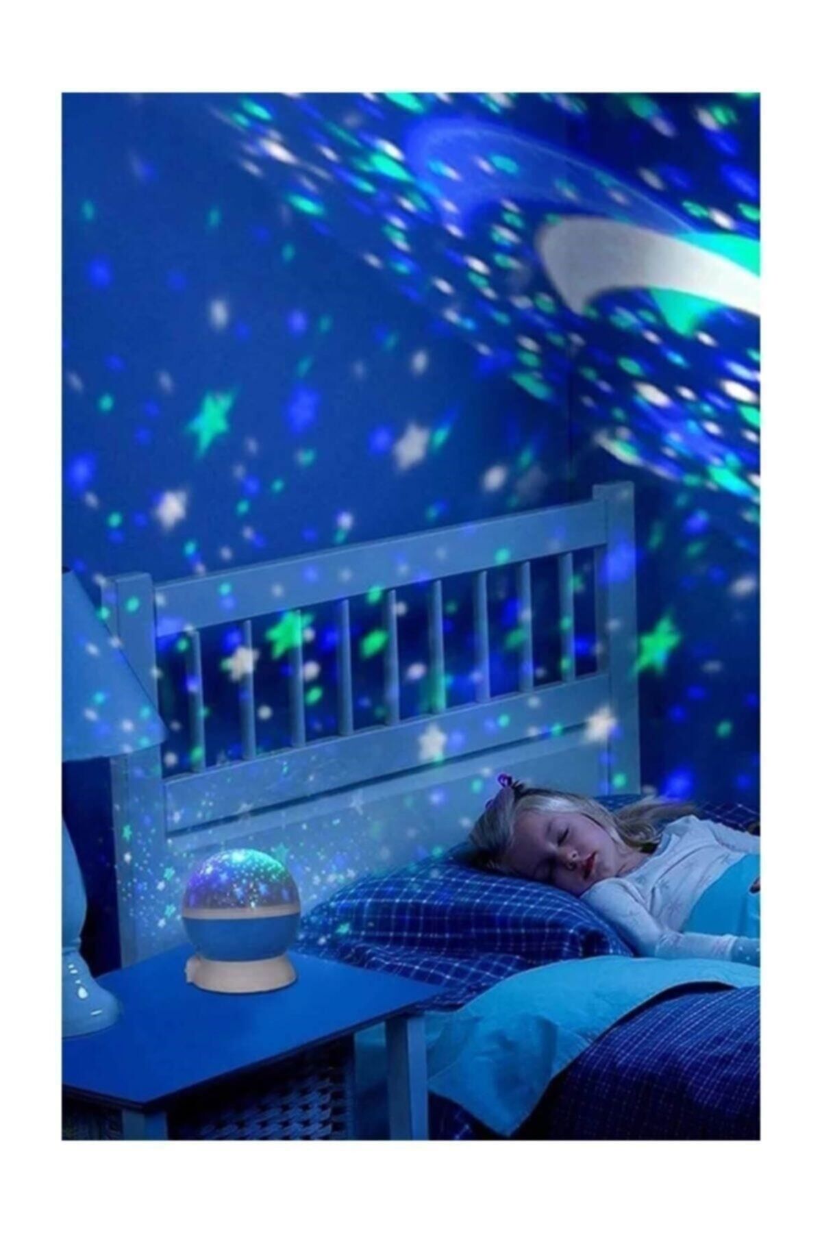 Dönen Projeksiyon Gece Lambası Star Master Ay Yıldız Led - Mavi